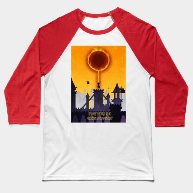 Praise the Sun Silhouette Piece Baseball T-Shirt by Art of Arklin